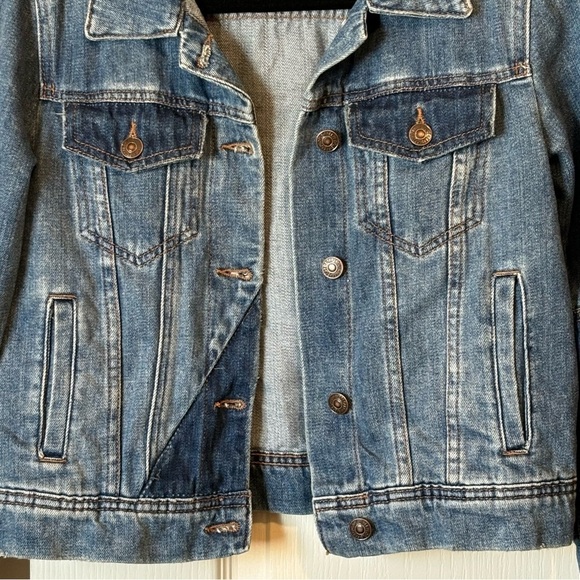 Free People Rumors Patchwork Two-Tone Denim Jean Jacket Women's Size XSmall - Picture 6 of 14